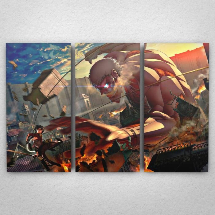 Cuadro de Attack on Titan – Mikasa vs Reiner