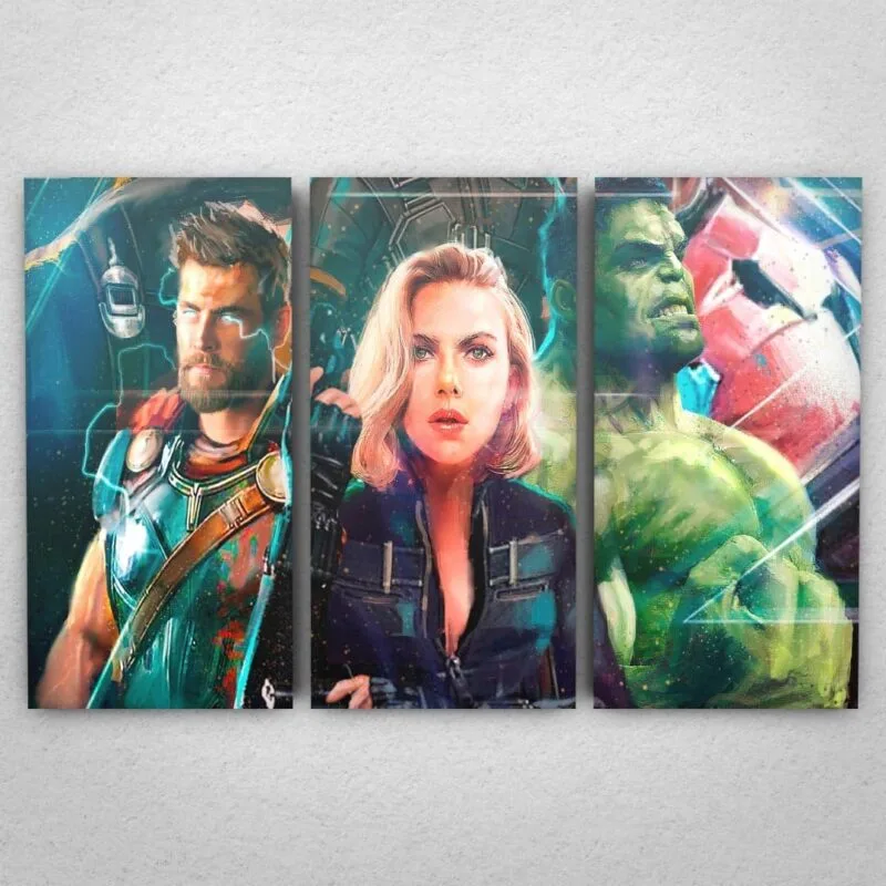 Cuadro de Avengers - Thor, Black Widow y Hulk