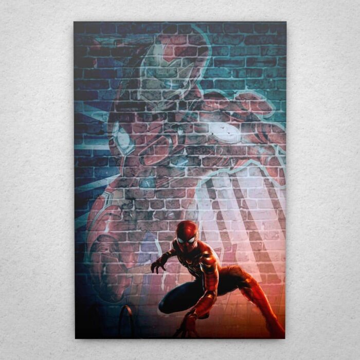 Cuadro de Spider Man – Iron Man graffiti