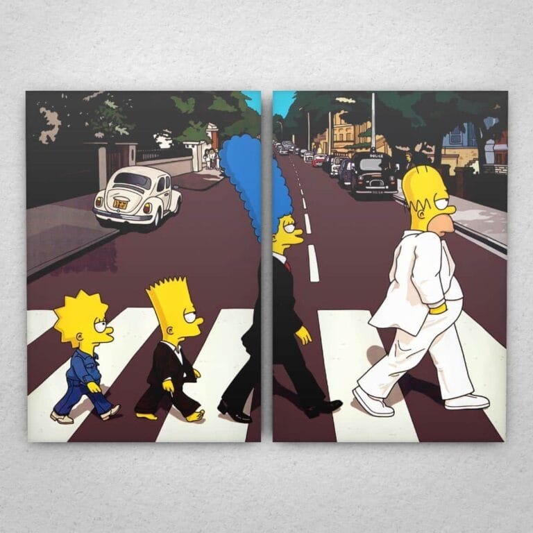 Cuadro de Los Simpson - Abbey Road