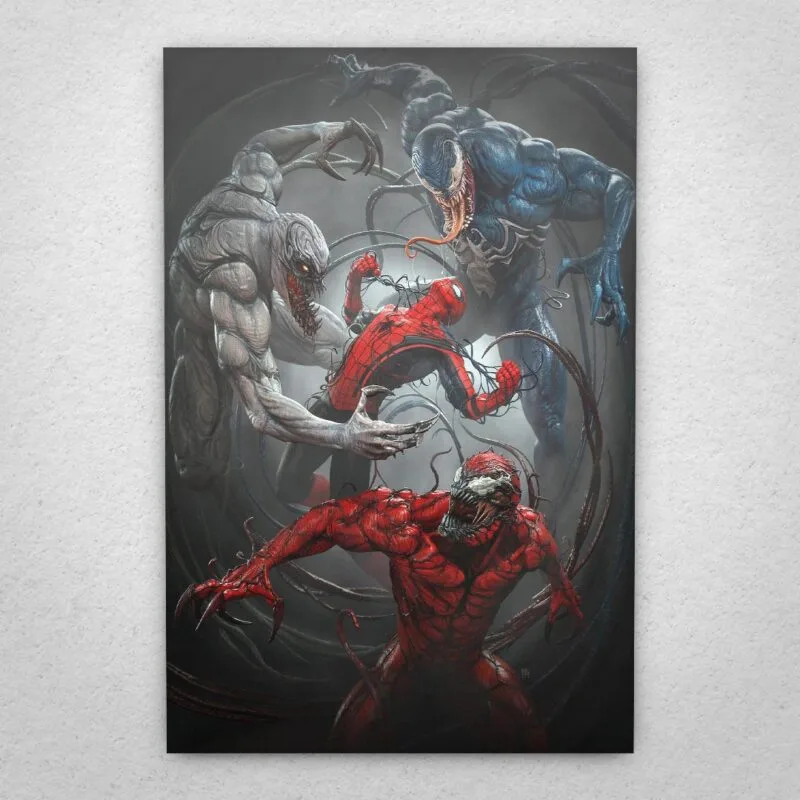 Cuadro de Spider Man vs Simbiontes