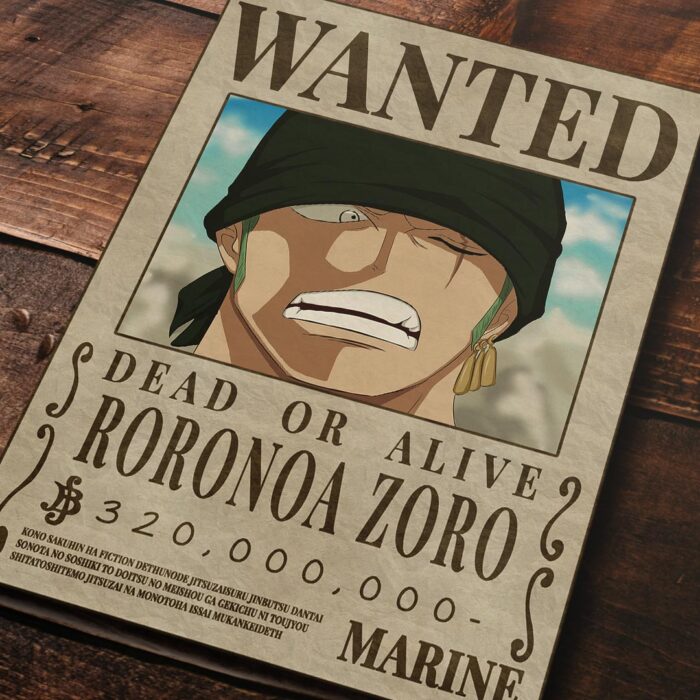 Cuadro de One Piece – Zoro Wanted